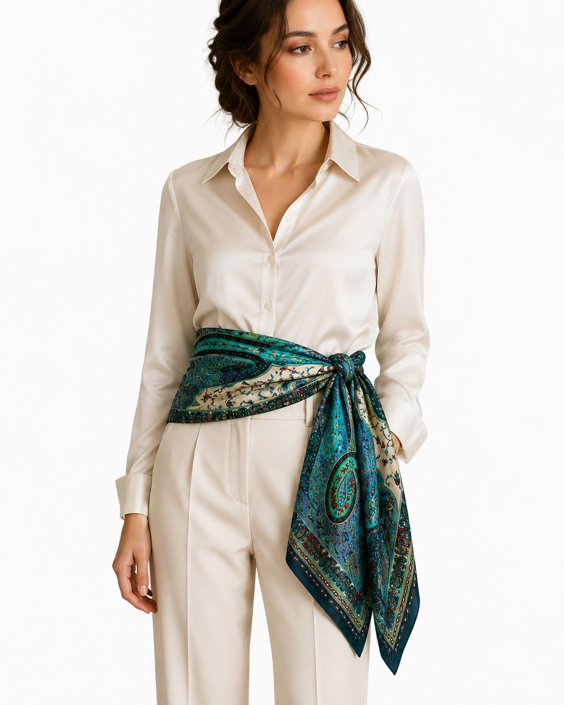 Royal Silk Scarf | 100% Silk | Digital Print