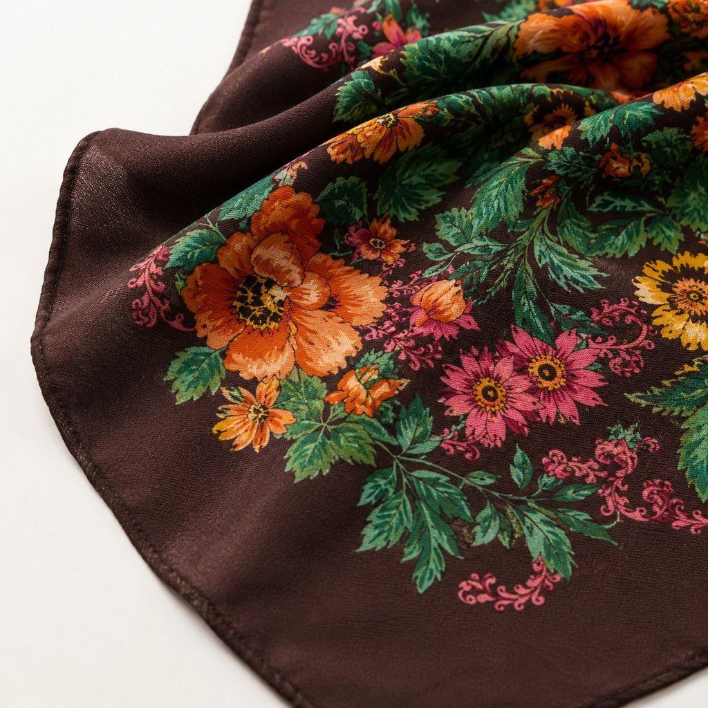 Floral 100% Silk Scarf | Luxury Digital Print