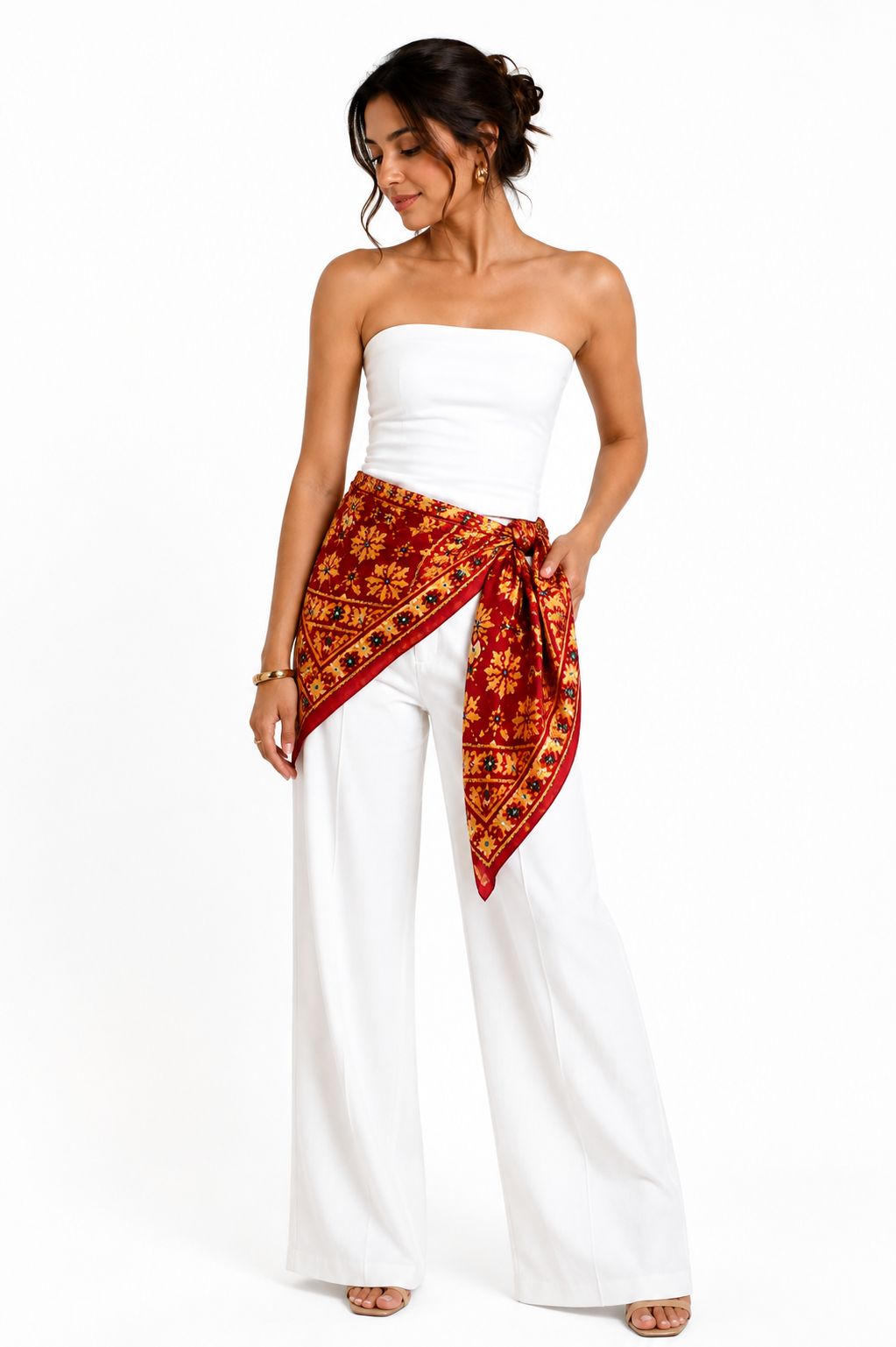 Floral 100% Silk Scarf | Luxury Digital Print