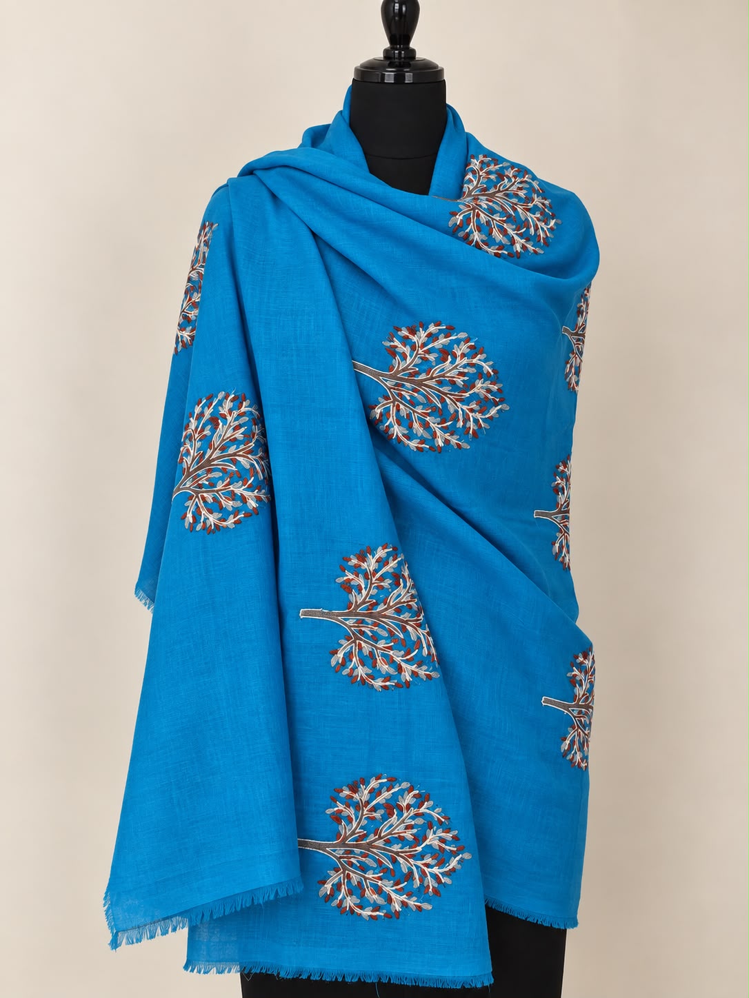 Whispering Trees Cashmere Merino Wool Embroidered Stole