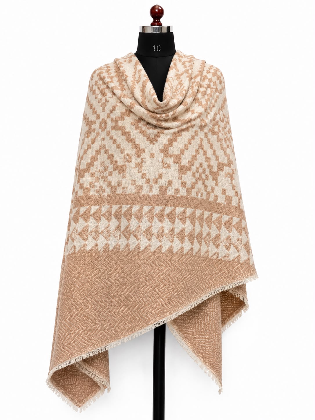 Ikkat Cashmere Merino Wool Embroidered Stole