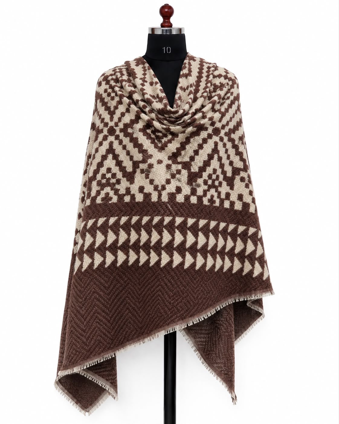 Ikkat Cashmere Merino Wool Embroidered Stole