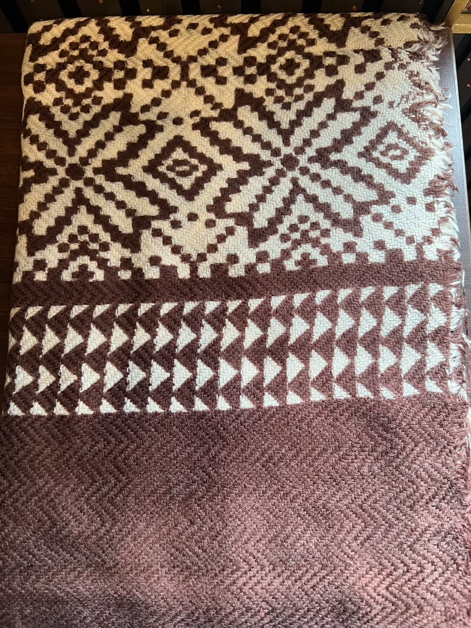 Ikkat Cashmere Merino Wool Embroidered Stole