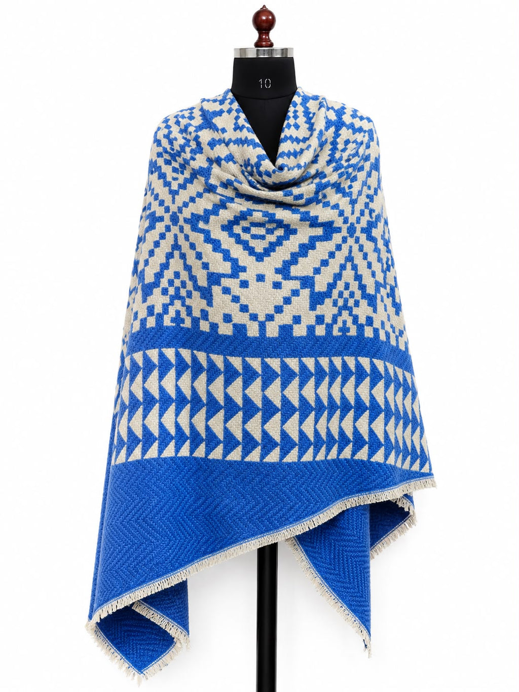 Ikkat Cashmere Merino Wool Embroidered Stole