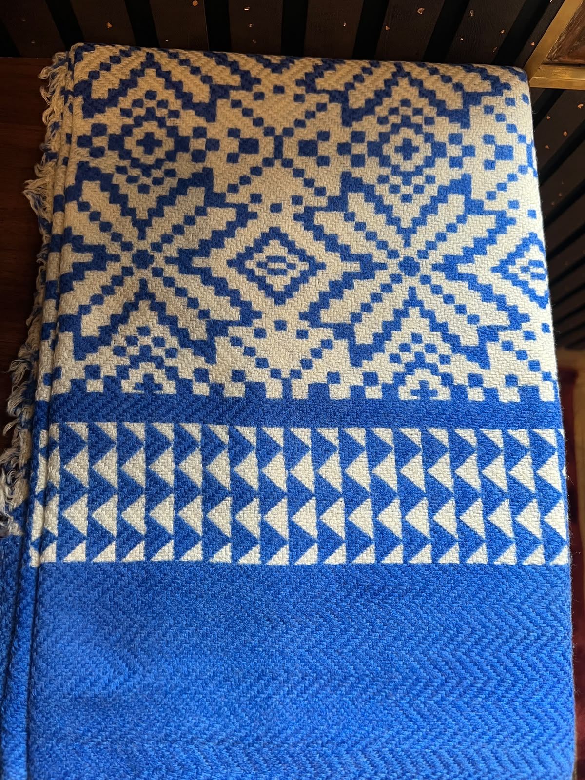 Ikkat Cashmere Merino Wool Embroidered Stole