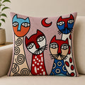 Cushion Cover | Handmade |  Modern Art Collection | Chain Stitch Embroidery | 16 by 16