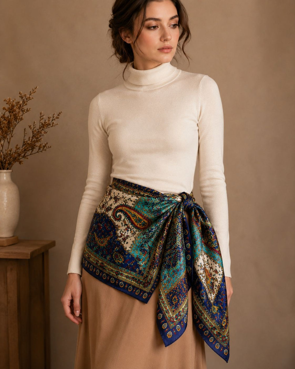Royal Silk Scarf | 100% Silk | Digital Print