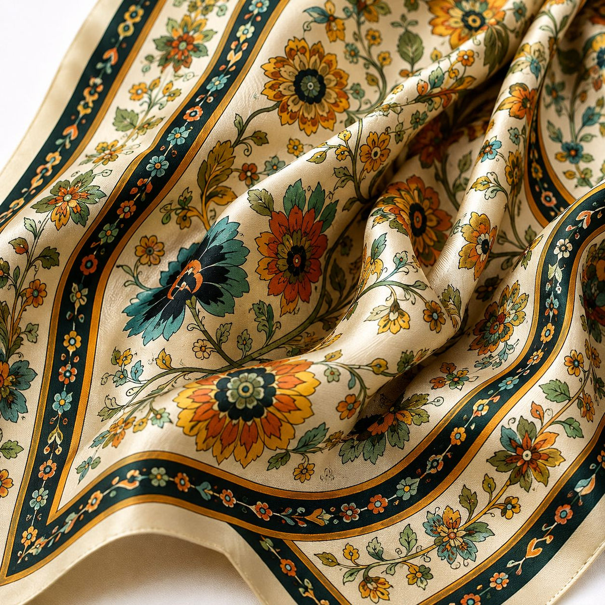 Floral 100% Silk Scarf | Luxury Digital Print