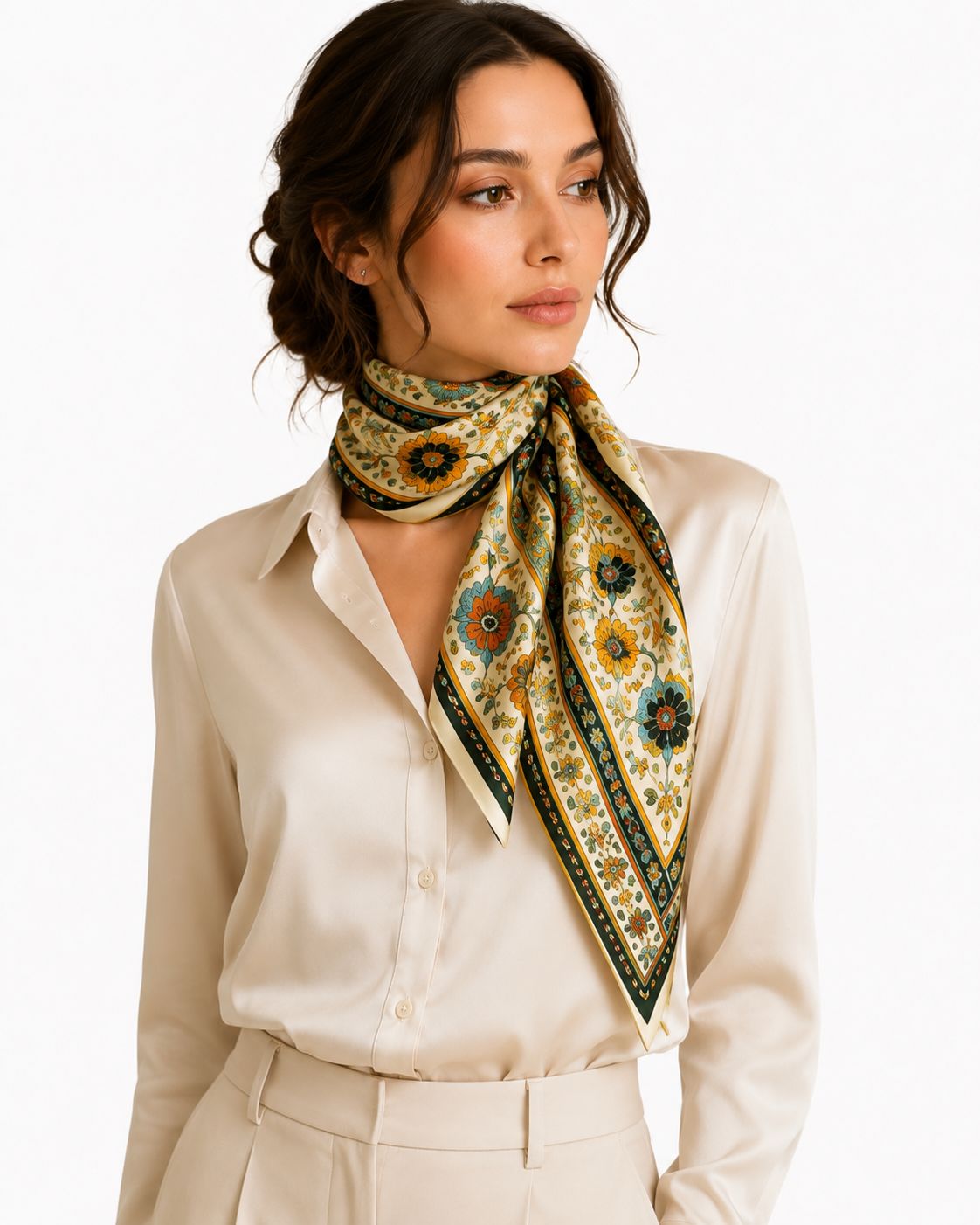 Floral 100% Silk Scarf | Luxury Digital Print