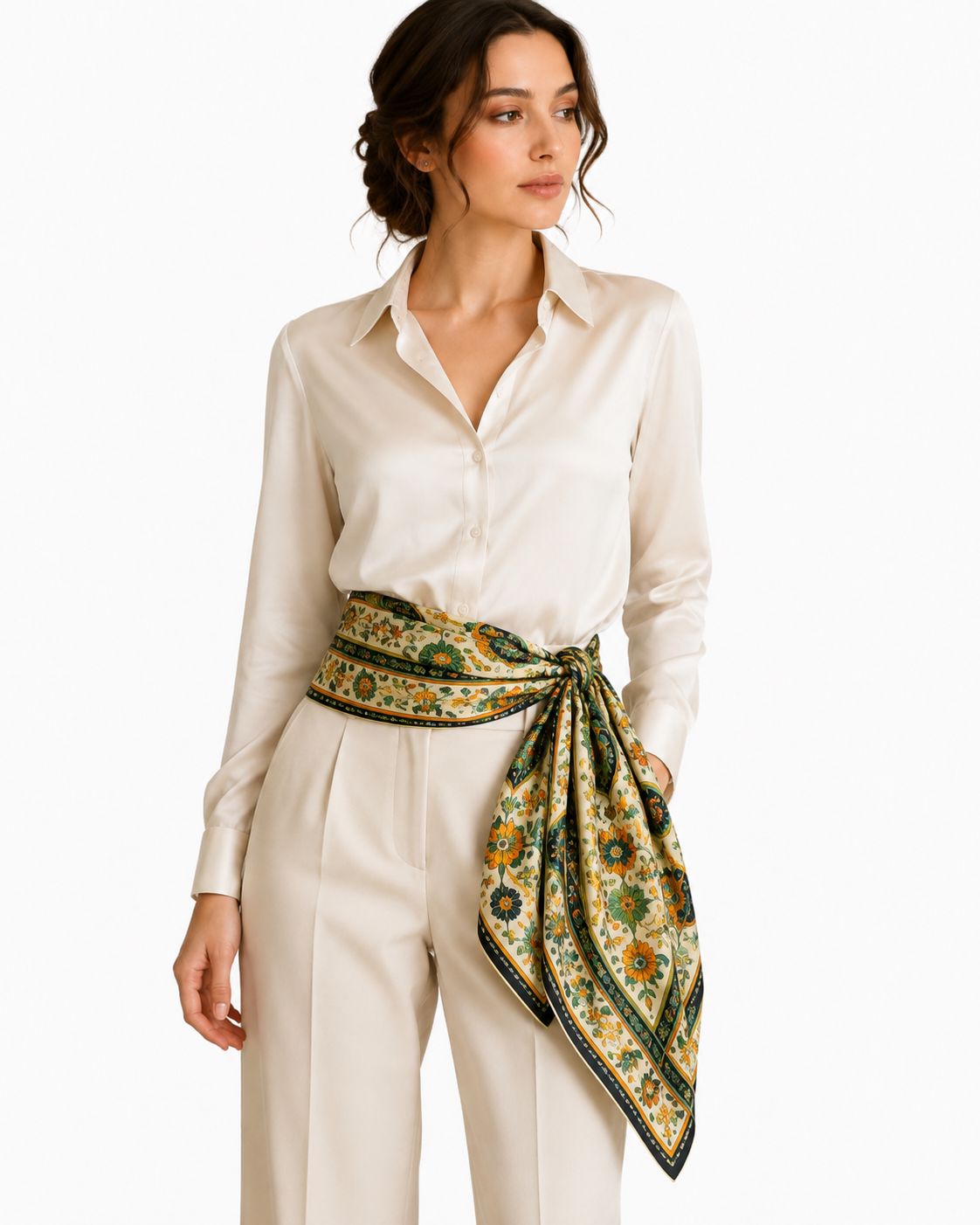 Floral 100% Silk Scarf | Luxury Digital Print
