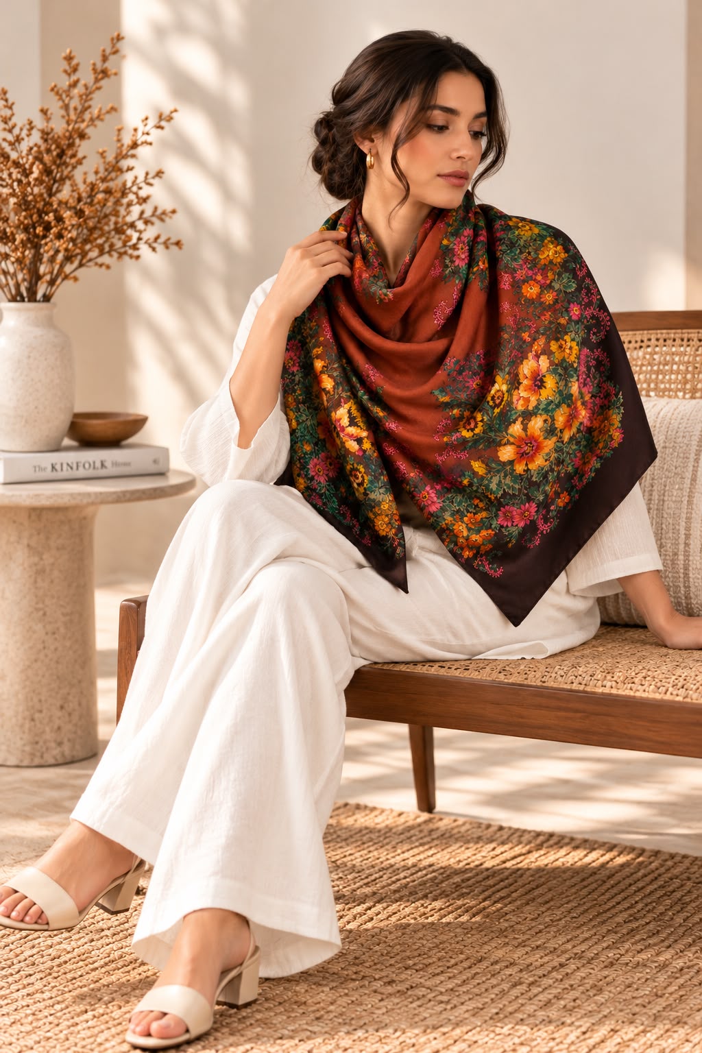 Floral Silk Scarf